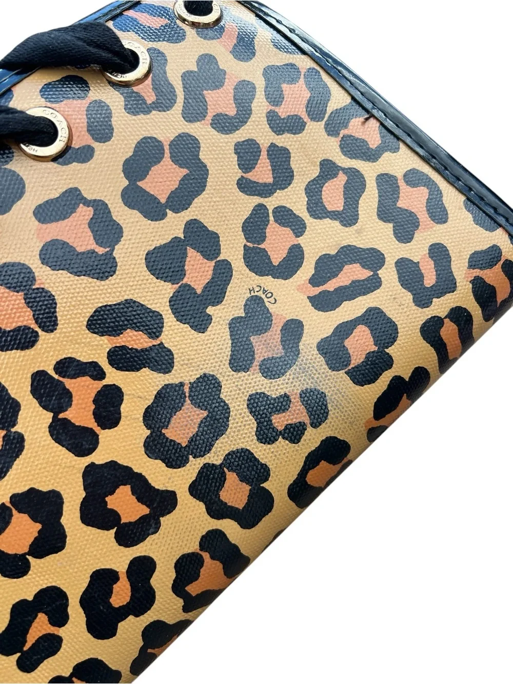 Coach Leopard Print Tall Rain Boots | Lace Back | Women’s Size 7